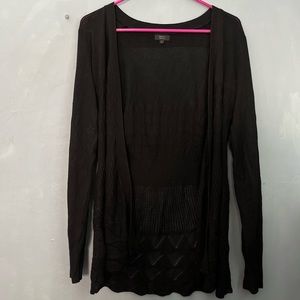Black long cardigan sweater
